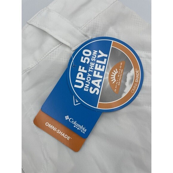 NWT Columbia PFG Women's Shorts Size 8 White Omni-Shade Outdoor Hiking Fishing - Picture 2 of 13